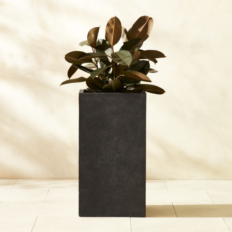 Ash Square Dark Grey Cement Indoor/Outdoor Planter Tall - image 3 of 9