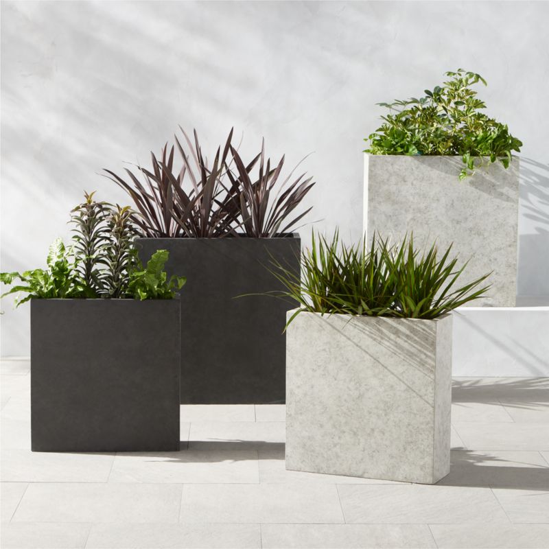 Ash Square Dark Grey Cement Indoor/Outdoor Planter Tall - image 6 of 9