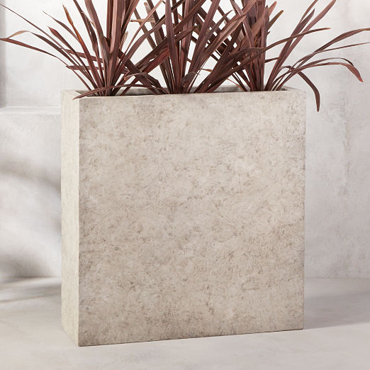 Ash Rectangular Grey Cement Outdoor Planter Large