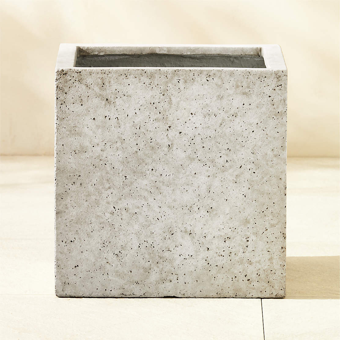 Ash Square White Cement Indoor/Outdoor Planter Small + Reviews | CB2 Canada