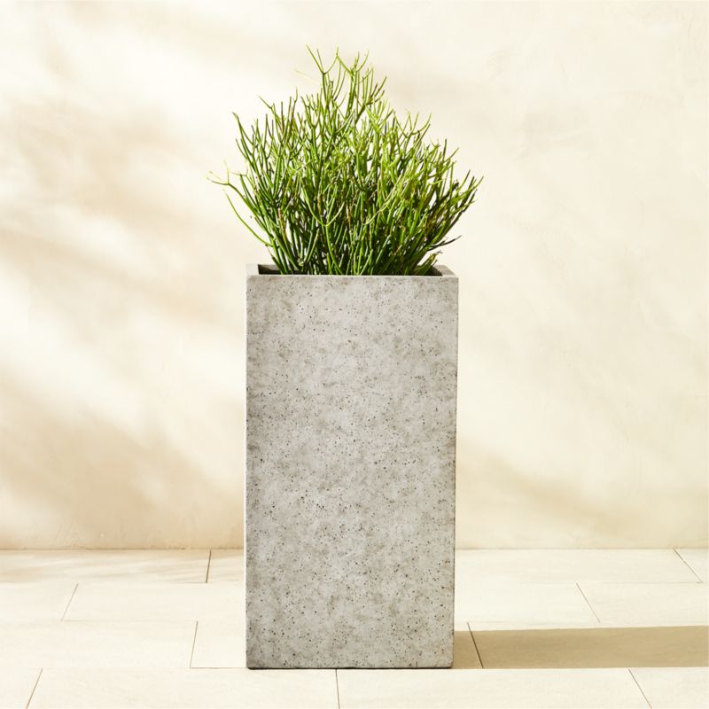 Ash Square Grey Cement Indoor/Outdoor Planter Tall - image 3 of 6