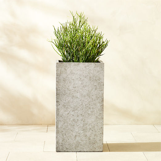 Ash Square Grey Cement Indoor/Outdoor Planter Tall