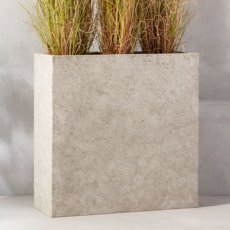 Ash Rectangular Grey Cement Outdoor Planter XL