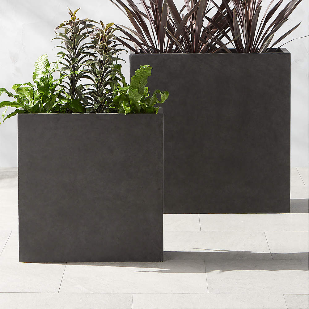 Ash Modern Grey Cement Outdoor Planter Large |