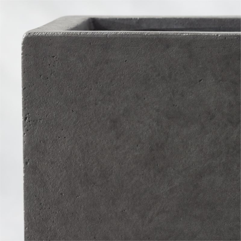 Ash Rectangular Dark Grey Cement Outdoor Planter XL - image 4 of 9