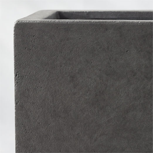 Ash Rectangular Dark Grey Cement Outdoor Planter Large