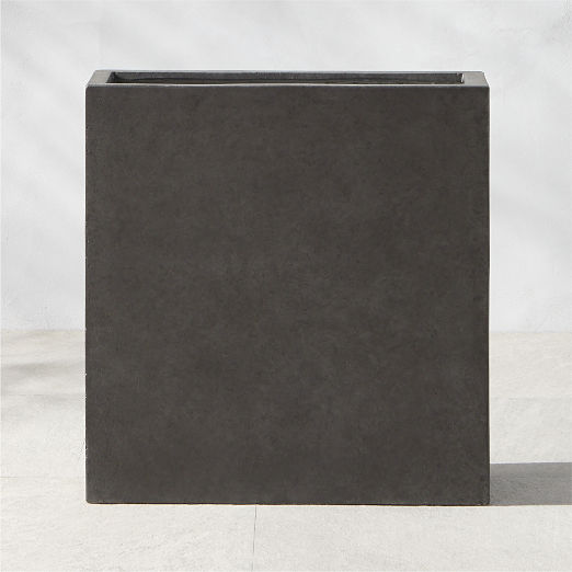 Ash Rectangular Dark Grey Cement Outdoor Planter Large