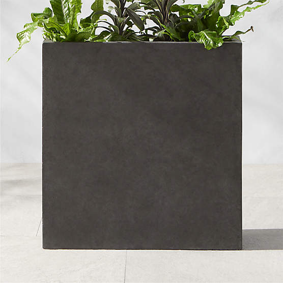 Ash Rectangular Dark Grey Cement Indoor/Outdoor XL Planter 25.5"
