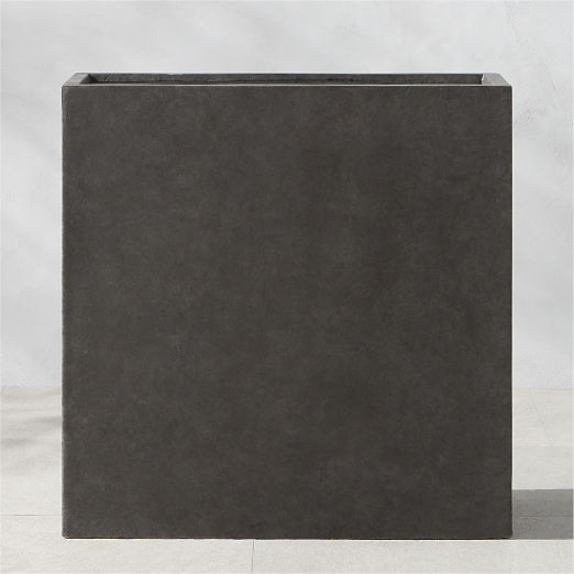 Ash Rectangular Dark Grey Cement Outdoor Planter XL