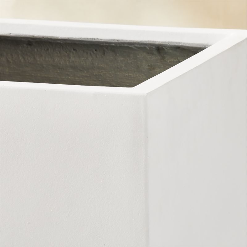 Ash Square White Cement Indoor/Outdoor Planter Tall - image 4 of 6