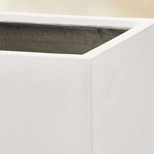 Ash Square White Cement Indoor/Outdoor Planter Tall