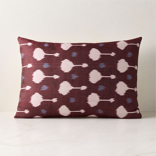 Asher Burgundy Turkish Silk Satin Throw Pillow 22"x15"