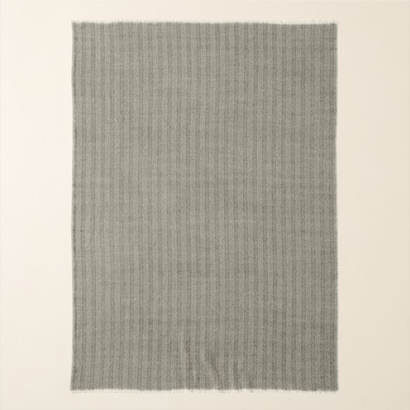 Ashwood Green Herringbone Wool Throw Blanket 50"x70" by Todd Snyder - image 2 of 4