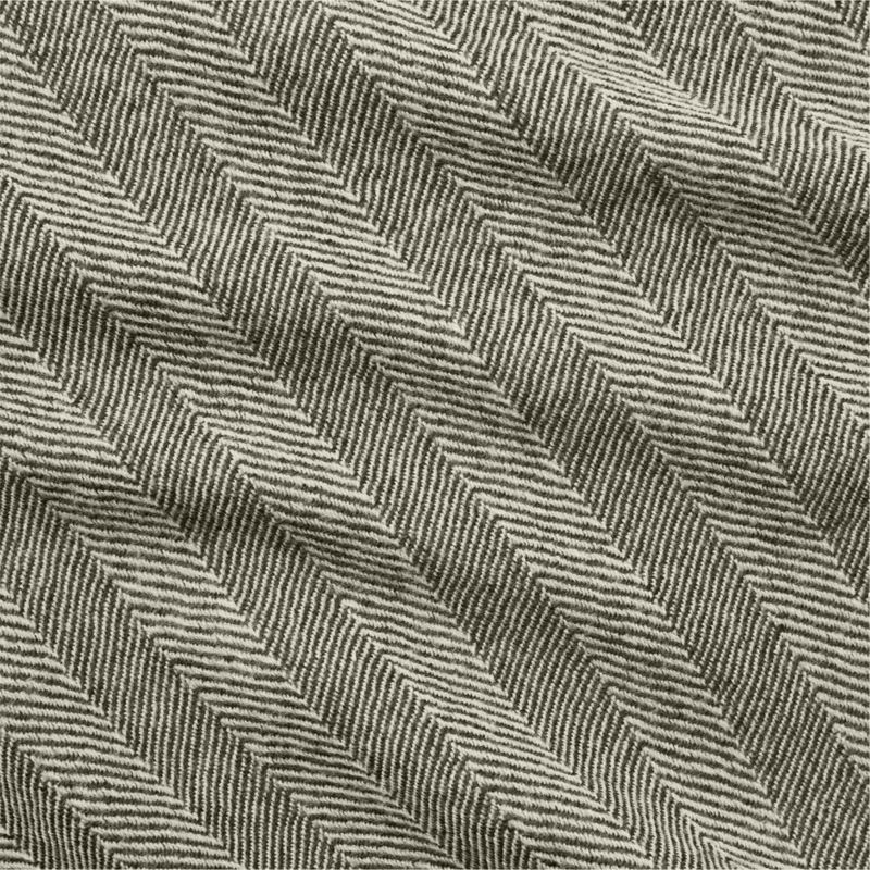 Ashwood Green Herringbone Wool Throw Blanket 50"x70" by Todd Snyder - image 1 of 4