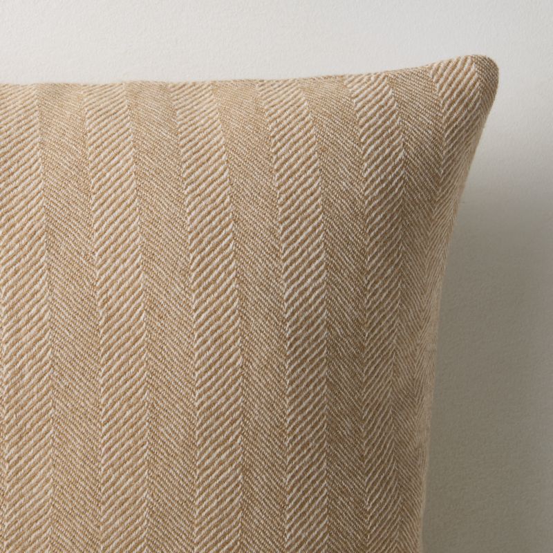 Ashwood Natural Herringbone Wool Throw Pillow with Down-Alternative Insert 20"x20" by Todd Snyder - image 1 of 4