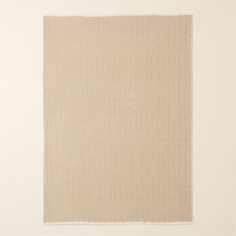 Ashwood Natural Herringbone Wool Throw Blanket 50"x70" by Todd Snyder - image 2 of 4