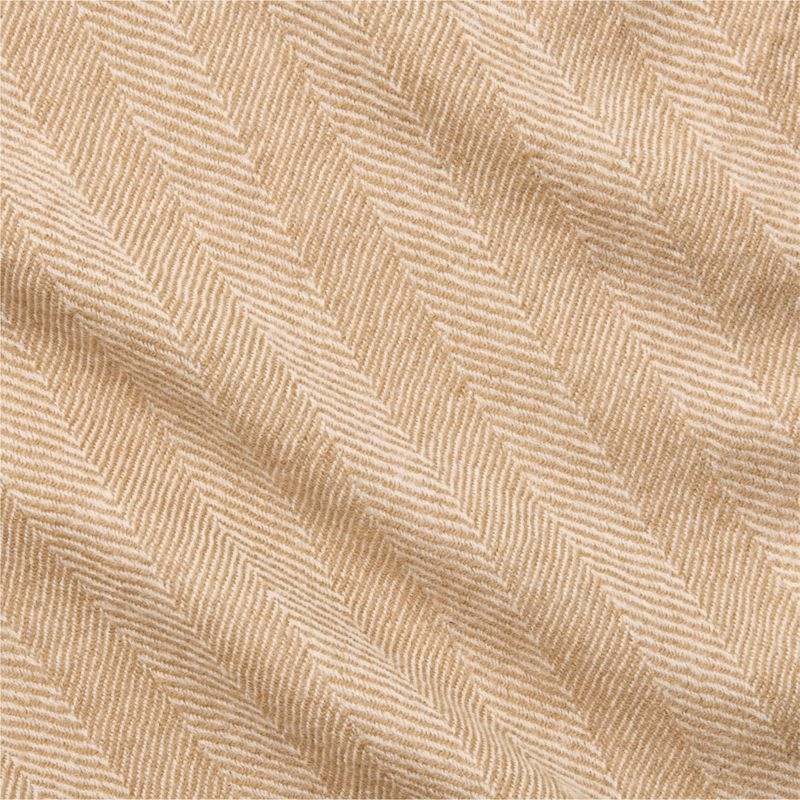 Ashwood Natural Herringbone Wool Throw Blanket 50"x70" by Todd Snyder - image 1 of 4