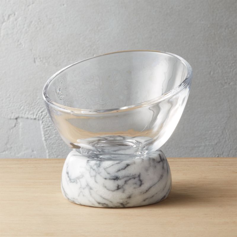 View Askew Marble and Glass Serving Bowl Small details