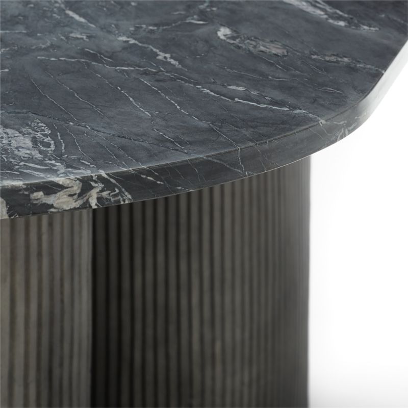 Aster 96" Oval Black Marble and Aluminum Dining Table - image 9 of 13