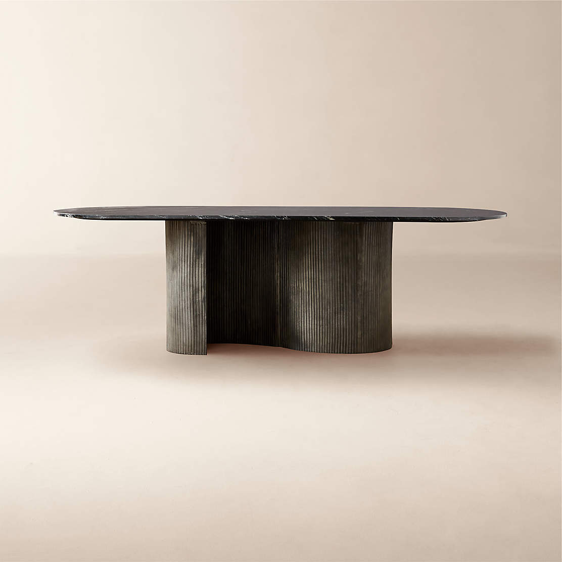 Roumare Green Marble Dining Table + Reviews CB2