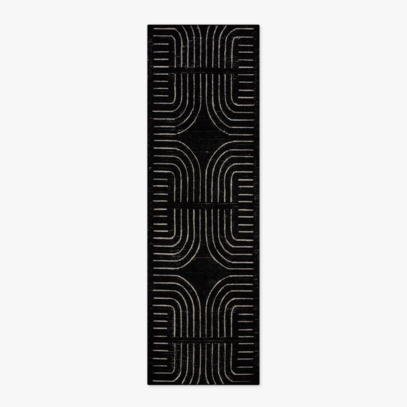 Asti Hand-Tufted Black and White New Zealand Wool Runner Rug 2.5'x8' - image 0 of 4