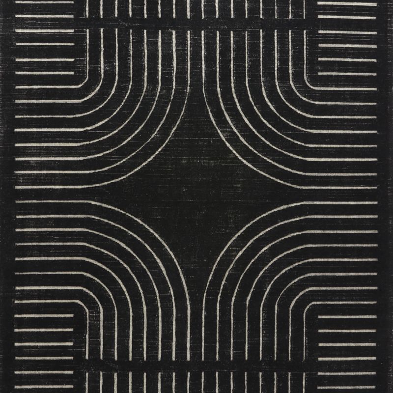 Asti Hand-Tufted Black and White New Zealand Wool Rug Swatch 12"x12" - image 0 of 4