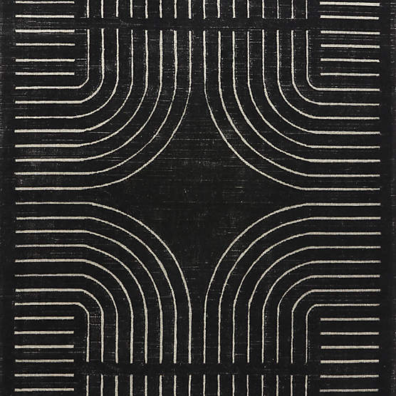 Asti Hand-Tufted Black and White New Zealand Wool Rug Swatch 12"x12"