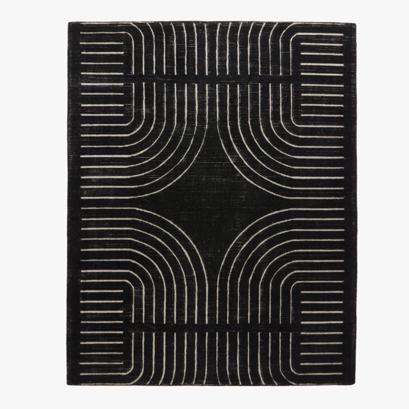 Asti Hand-Tufted Black and White New Zealand Wool Area Rug 8'x10' - image 0 of 4