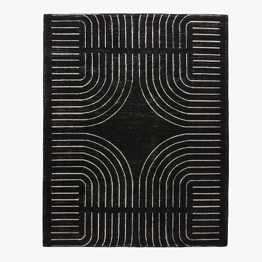 Asti Black and White Hand-Tufted New Zealand Wool Area Rug