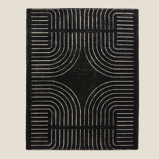 Asti Hand-Tufted Black and White New Zealand Wool Area Rug