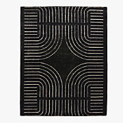Asti Black and White Hand-Tufted New Zealand Wool Runner Rug 2.5'x8'