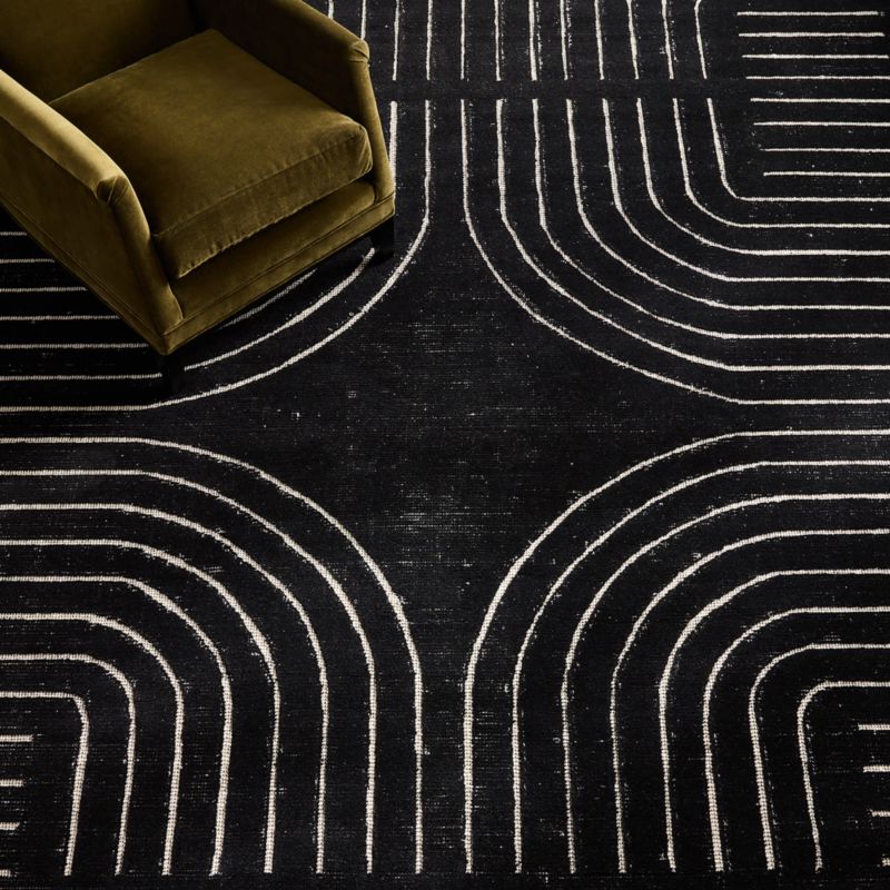 Asti Hand-Tufted Black and White New Zealand Wool Area Rug 9'x12' - image 2 of 3