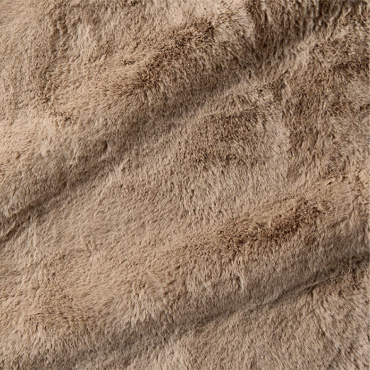 Astor Light Brown Faux Fur Throw Blanket 50"x70"