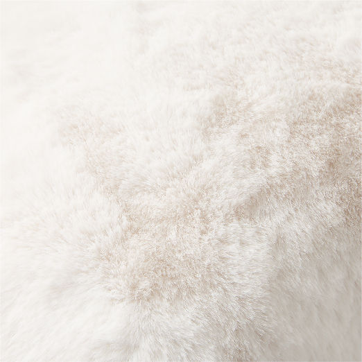 Astor Double-Sided Warm White Faux Fur Throw Pillow 20"x20"