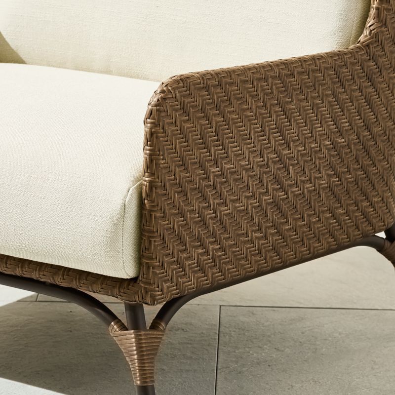 Astoria All-Weather Rattan Outdoor Lounge Chair with Warm White Sunbrella® Cushions - image 6 of 7