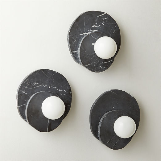 Astr Black Marble Wall Sconce