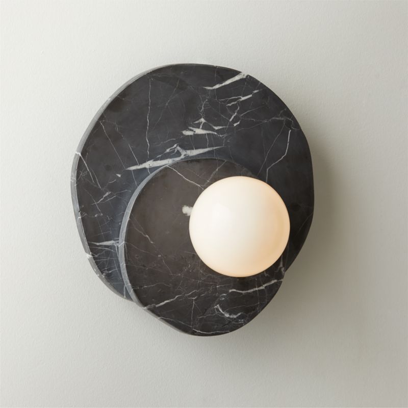 Astr Black Marble Wall Sconce + Reviews | CB2