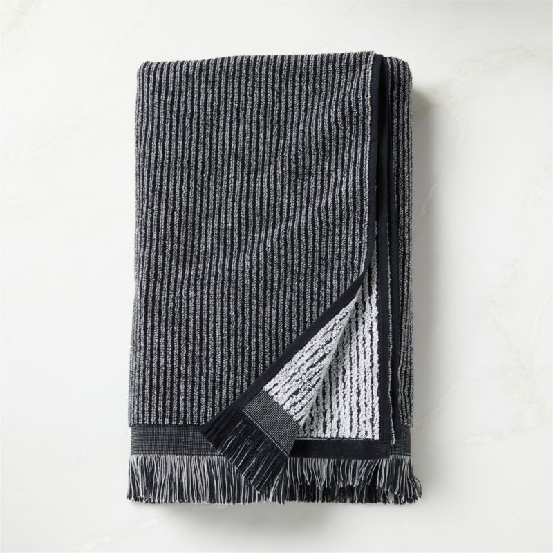 View Astrid Organic Cotton Reversible Black and White Bath Towel details