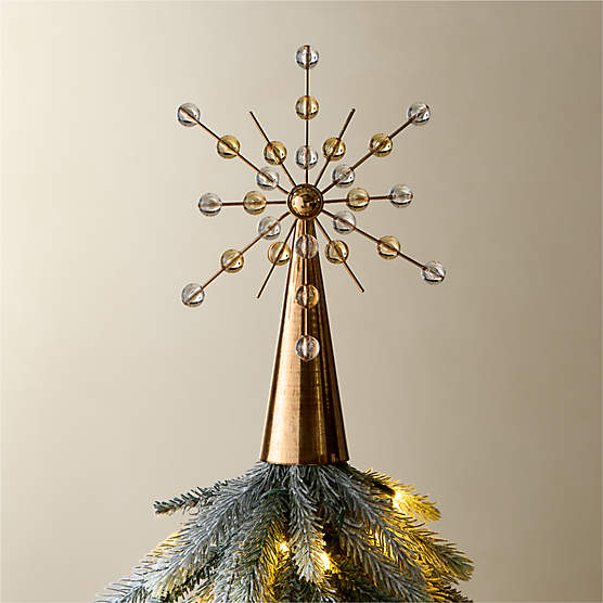 Astrid Clear and Amber Burst Christmas Tree Topper
