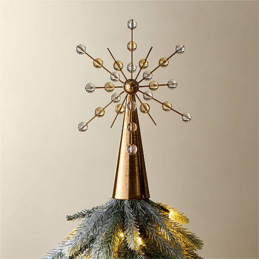Astrid Clear and Amber Burst Christmas Tree Topper