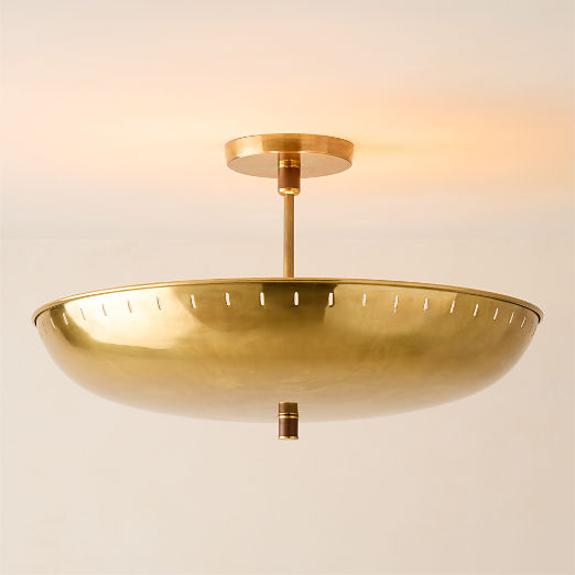 Atelier Aged Brass Semi-Flush Mount Light by Todd Snyder