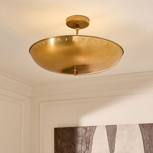 Atelier Aged Brass Semi-Flush Mount Light by Todd Snyder