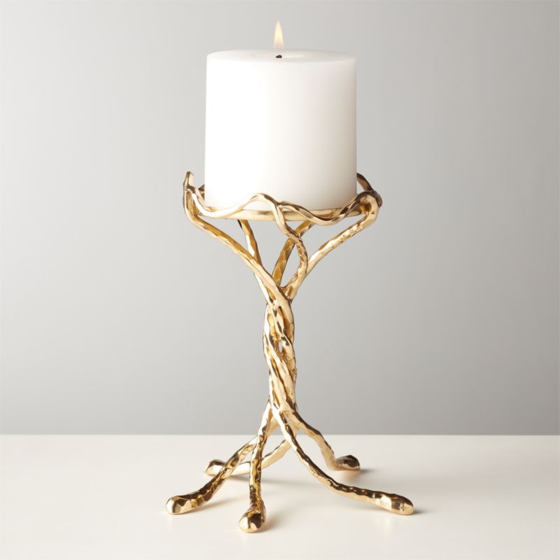 Athena Brass Pillar Candle Holder - image 1 of 5