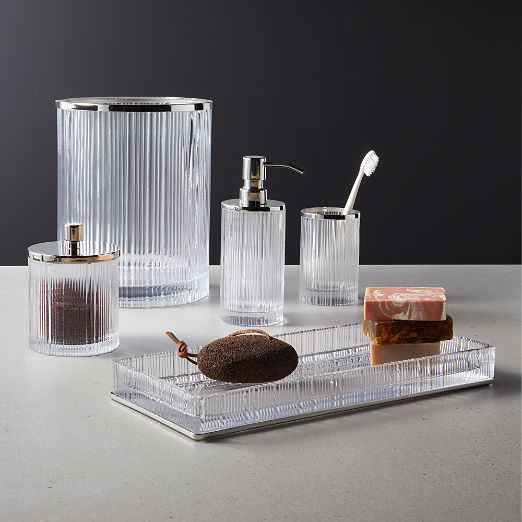 Athena Ribbed Glass Bath Accessories