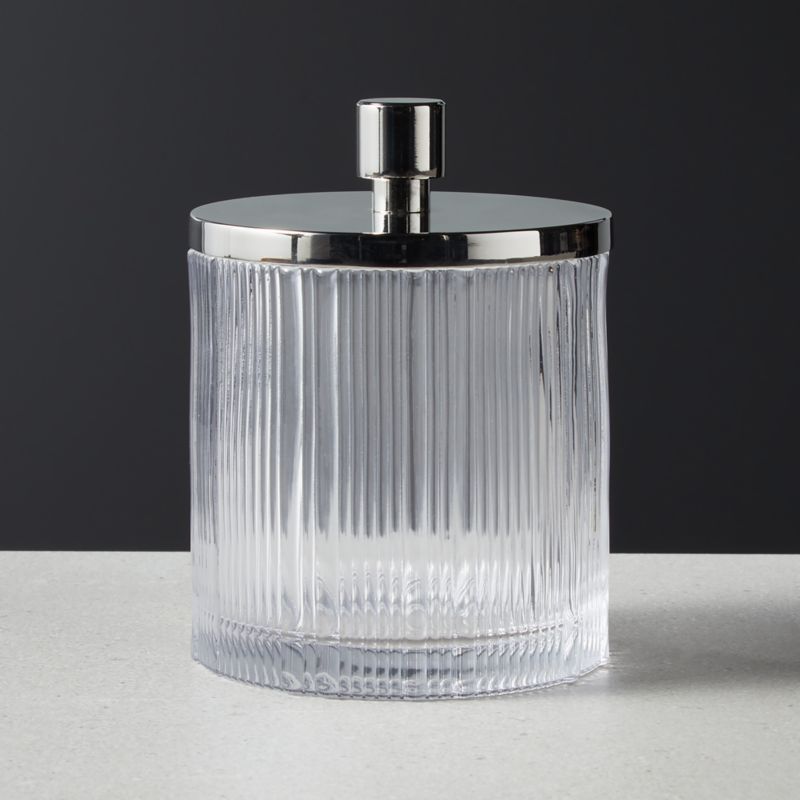 Athena Ribbed Glass Round Canister - image 0 of 5