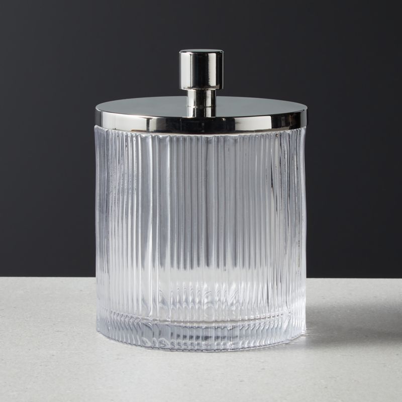 View Athena Ribbed Glass Round Canister details
