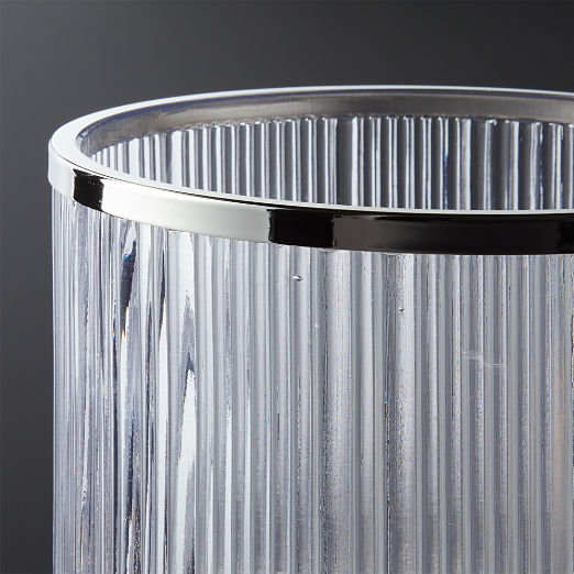 Athena Ribbed Glass Round Wastebasket