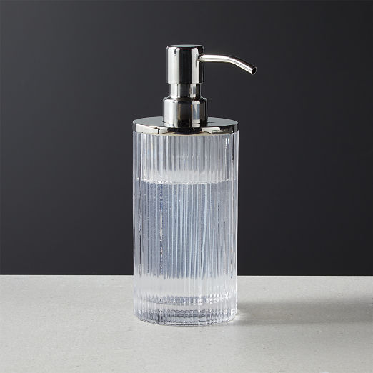 Athena Ribbed Glass Soap Pump