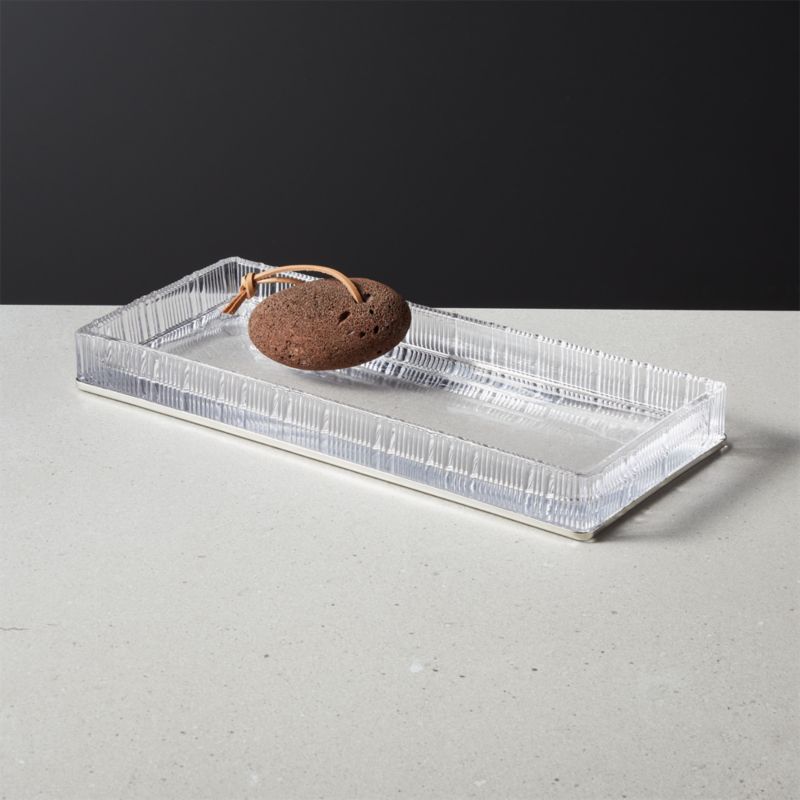 Athena Ribbed Glass Vanity Tray - image 2 of 4