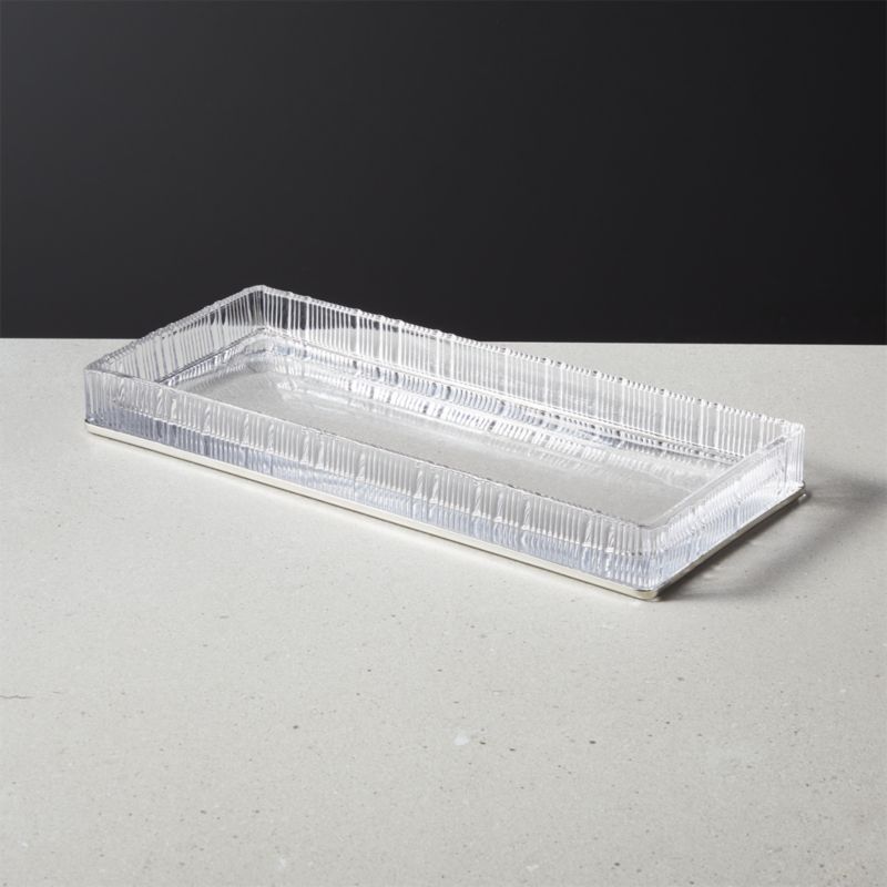 View Athena Ribbed Glass Vanity Tray details